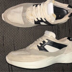 Essentials Men’s Cream & Black Low-Top Sneakers fear of god